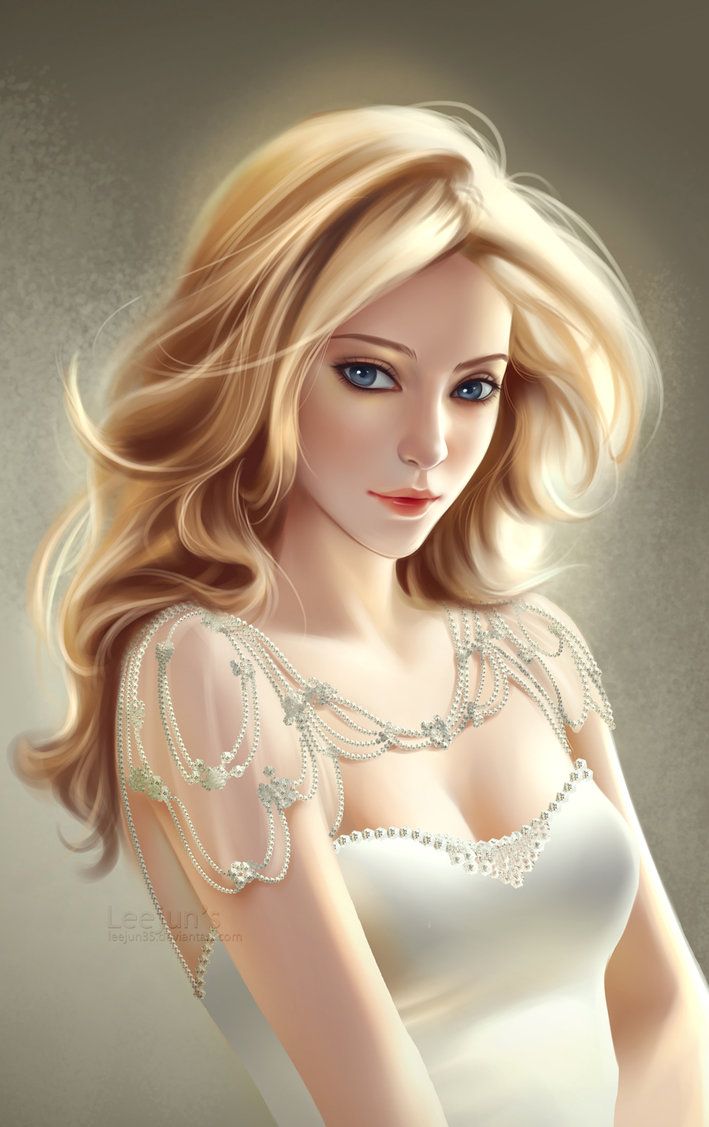 beautiful blonde girl 3d art